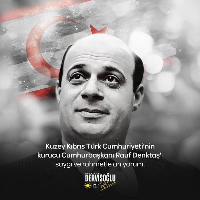 Türk Mukavemet Teşkilatı’nın kurucusu, KKTC’nin kurucusu, Türklük ve Türkiye sevdalısı Rauf Raif Denktaş’ı saygı ve rahmetle anıyorum.