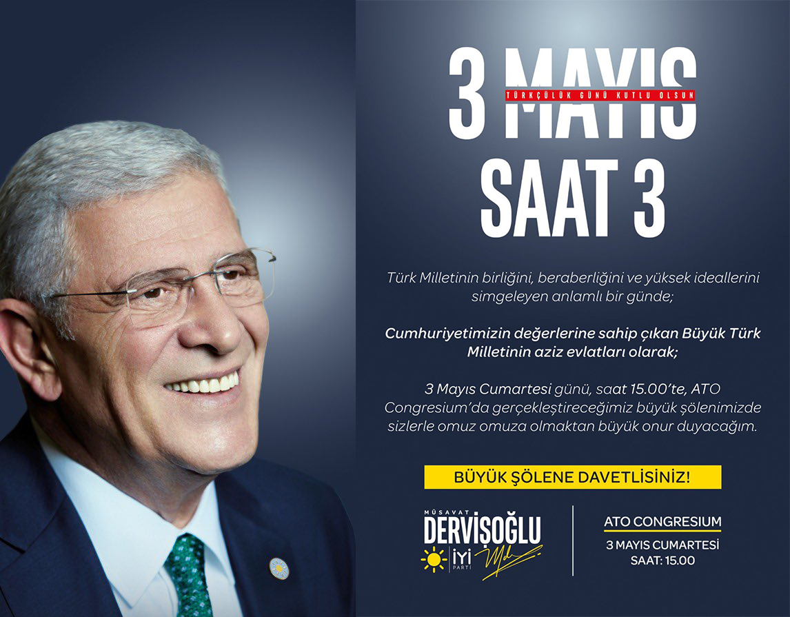 3 Mayıs Cumartesi günü saat 15:00’te ATO Congresium’da gerçekleştrilecek şölene davetlisiniz